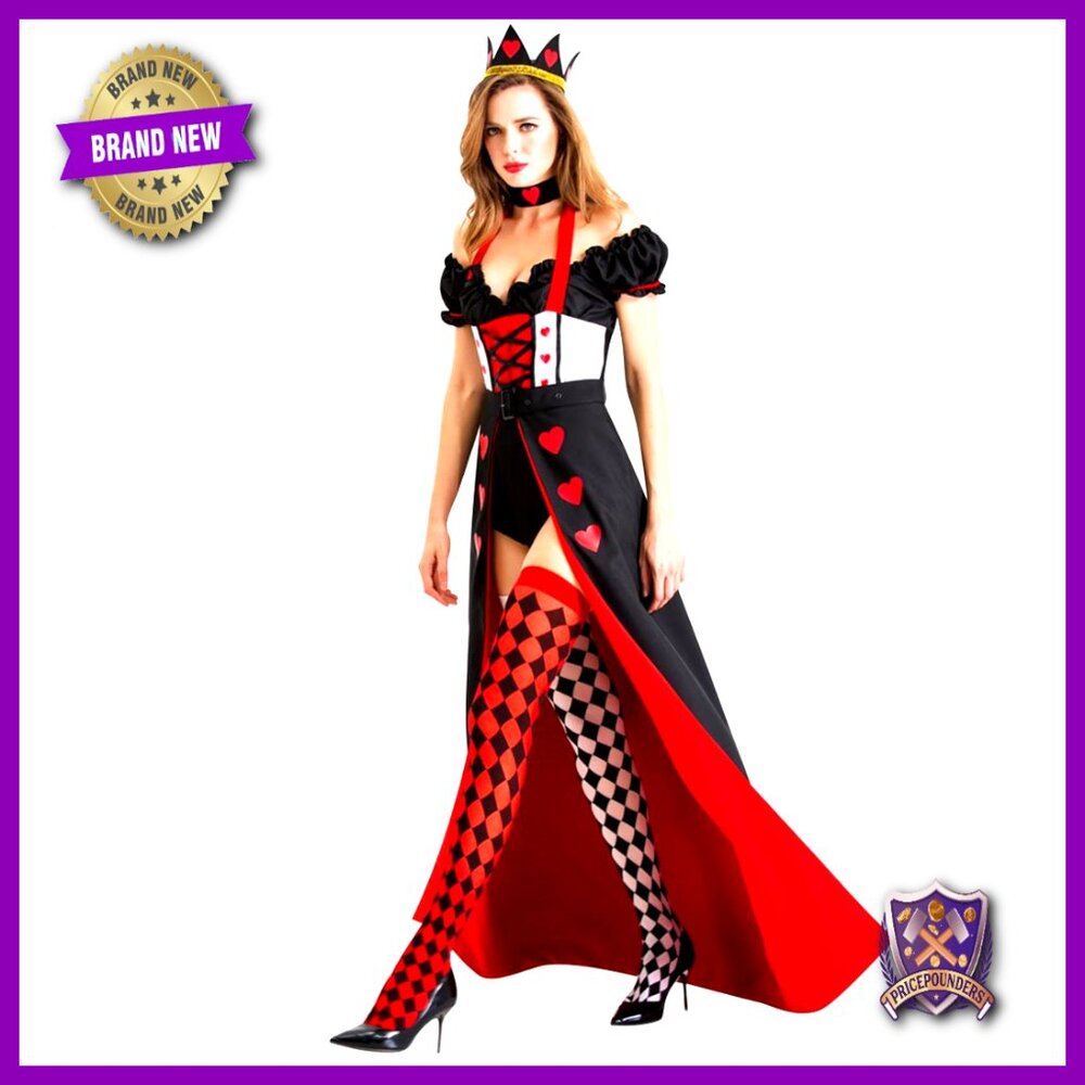 Queen Costume Dress Set Elegant Halloween Cosplay Role Play Party Outfit
